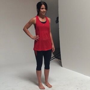 Deus Fight Co Women's Red Lola Crochet Muscle Tank Top